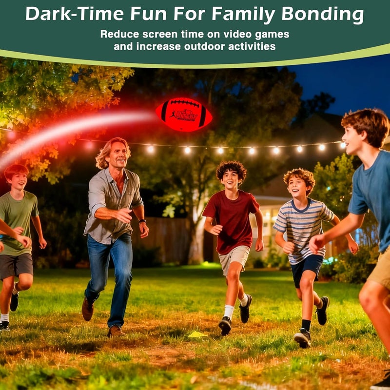 MPMVP Glow in The Dark Football Light Up Football | USB-C Rechargeable LED Ball with Pump | Night Game Ball for Indoor & Outdoor Play | Gift Ready for Boys & Kids - Image 3